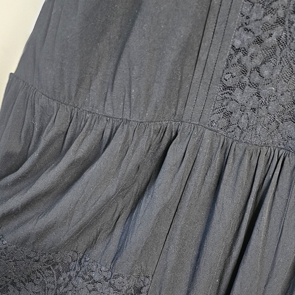 Torrid Black cotton n lace dress goth 🖤 plus size 3x bohemian keyhole front - Picture 3 of 10